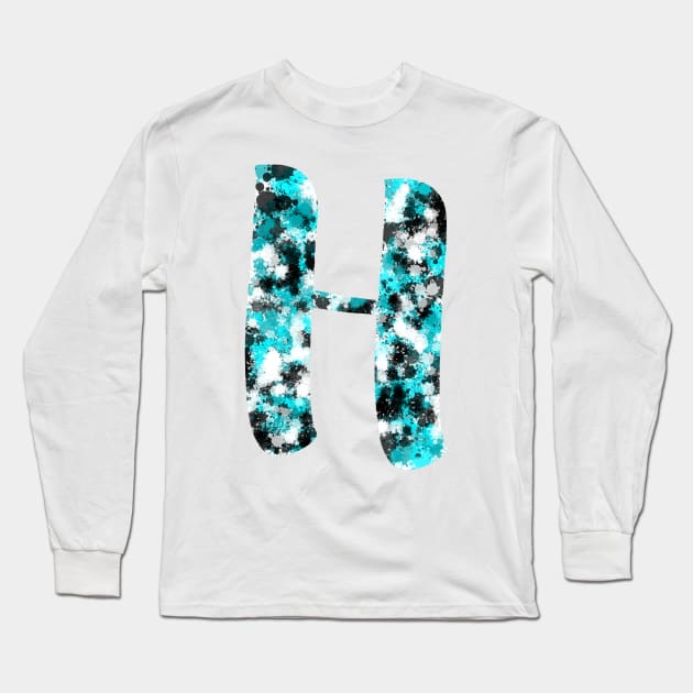 Paint Splash Letter H Long Sleeve T-Shirt by Hip Scarves and Bangles
